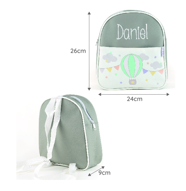 Mochila Guardería Globo Gris Personalizada 3 Mochila Guardería Globo Gris Personalizada - Imagen 3