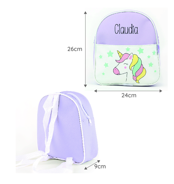 Mochila Guardería Unicornio Lila Personalizada 4 Mochila Guardería Unicornio Lila Personalizada - Imagen 4
