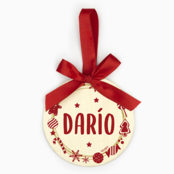 Bola Navidad de Madera, Corona Navideña personalizada
