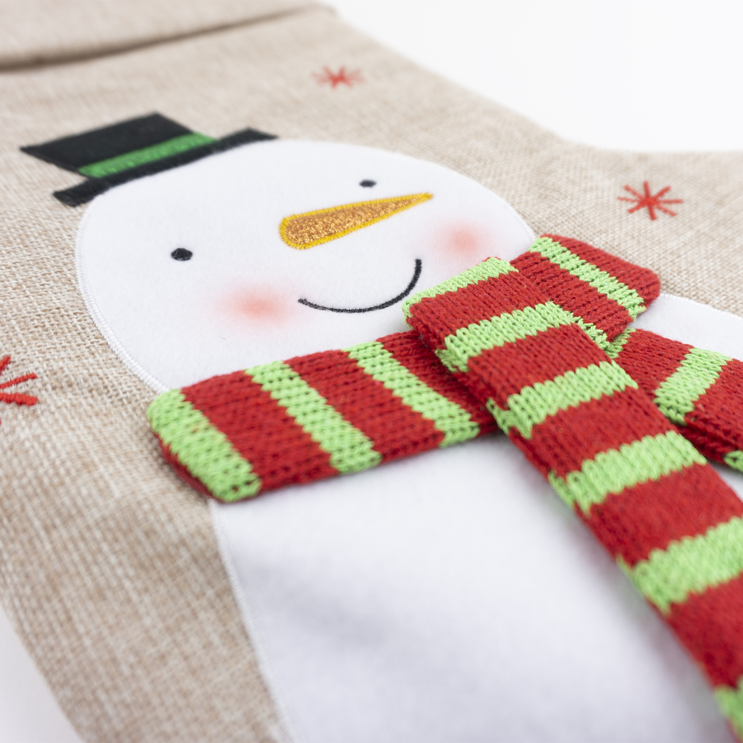 Calcetín Premium Yute Navidad Muñeco Nieve personalizado 2 Calcetín Premium Yute Navidad Muñeco Nieve personalizado - Imagen 2
