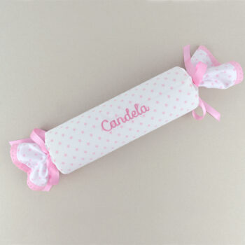 Cojín Antivuelco Caramelo Estrellas Rosas personalizado