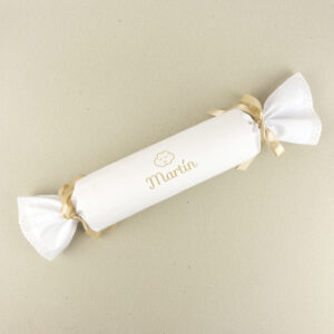 Cojín Antivuelco Caramelo Blanco y Beige personalizado
