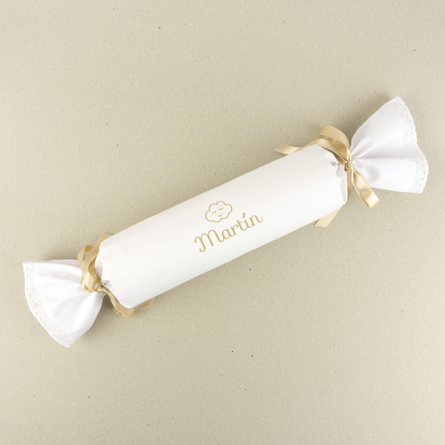 Cojín Antivuelco Caramelo Blanco y Beige personalizado 1 Cojín Antivuelco Caramelo Blanco y Beige personalizado