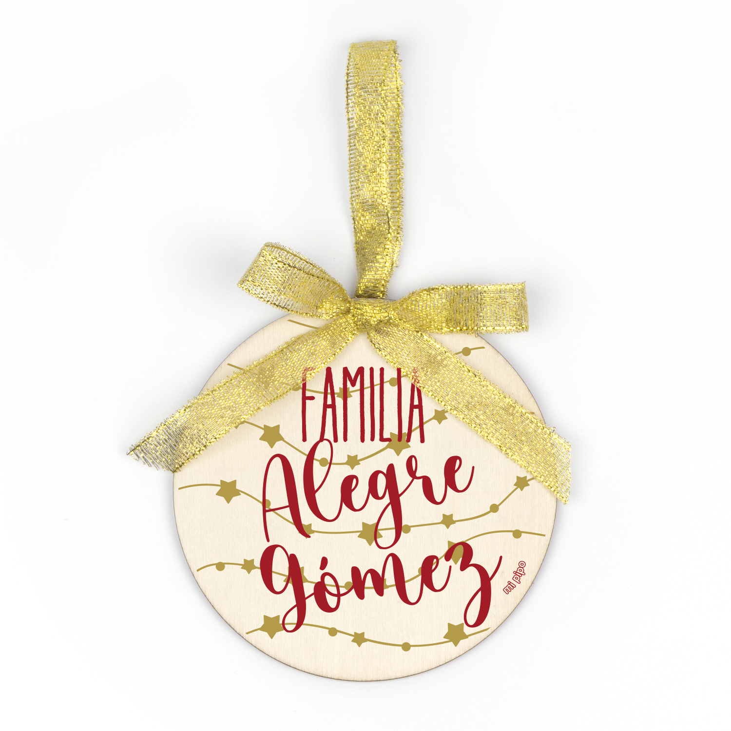 Bola Navidad de Madera, Guirnalda Familia personalizada 1 bola de navidad personalizada de madera