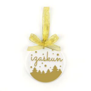 Bola Navidad Metacrilato transparente personalizada Dorada