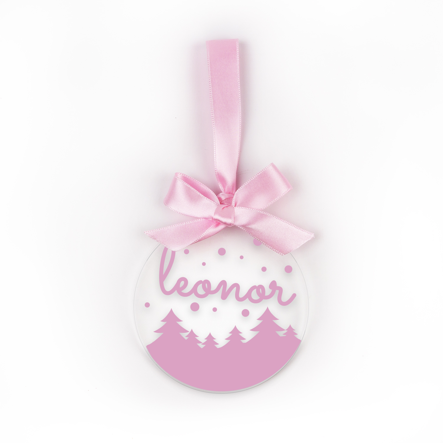 Bola Navidad Metacrilato transparente personalizada Rosa 1 Bola Navidad Metacrilato transparente personalizada Rosa