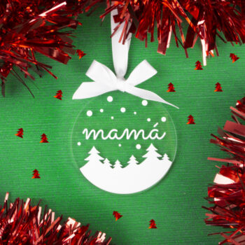 Bola Navidad Metacrilato transparente personalizada Blanco