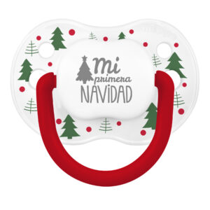 Chupete Classic Deco Navidad Blanco Árboles Verdes Mi Primera Navidad