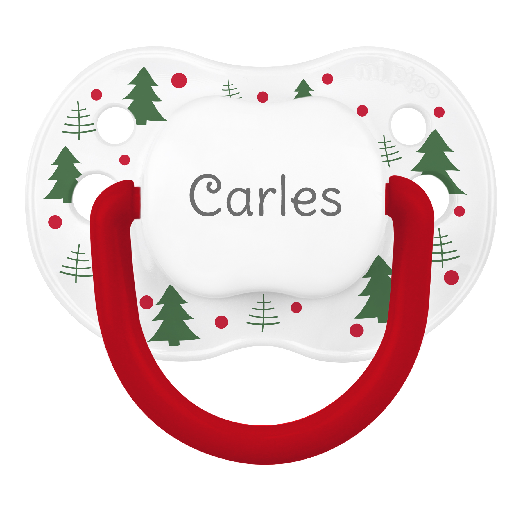 Chupete Personalizado Classic Deco Navidad Blanco Árboles Verdes 1 Chupete Personalizado Classic Deco Navidad Blanco Árboles Verdes