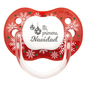 Chupete Classic Deco Navidad Rojo Copos Mi Primera Navidad