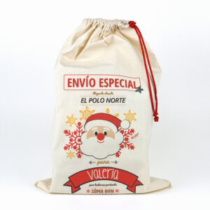 Saco Navideño para Regalos Papá Noel personalizado
