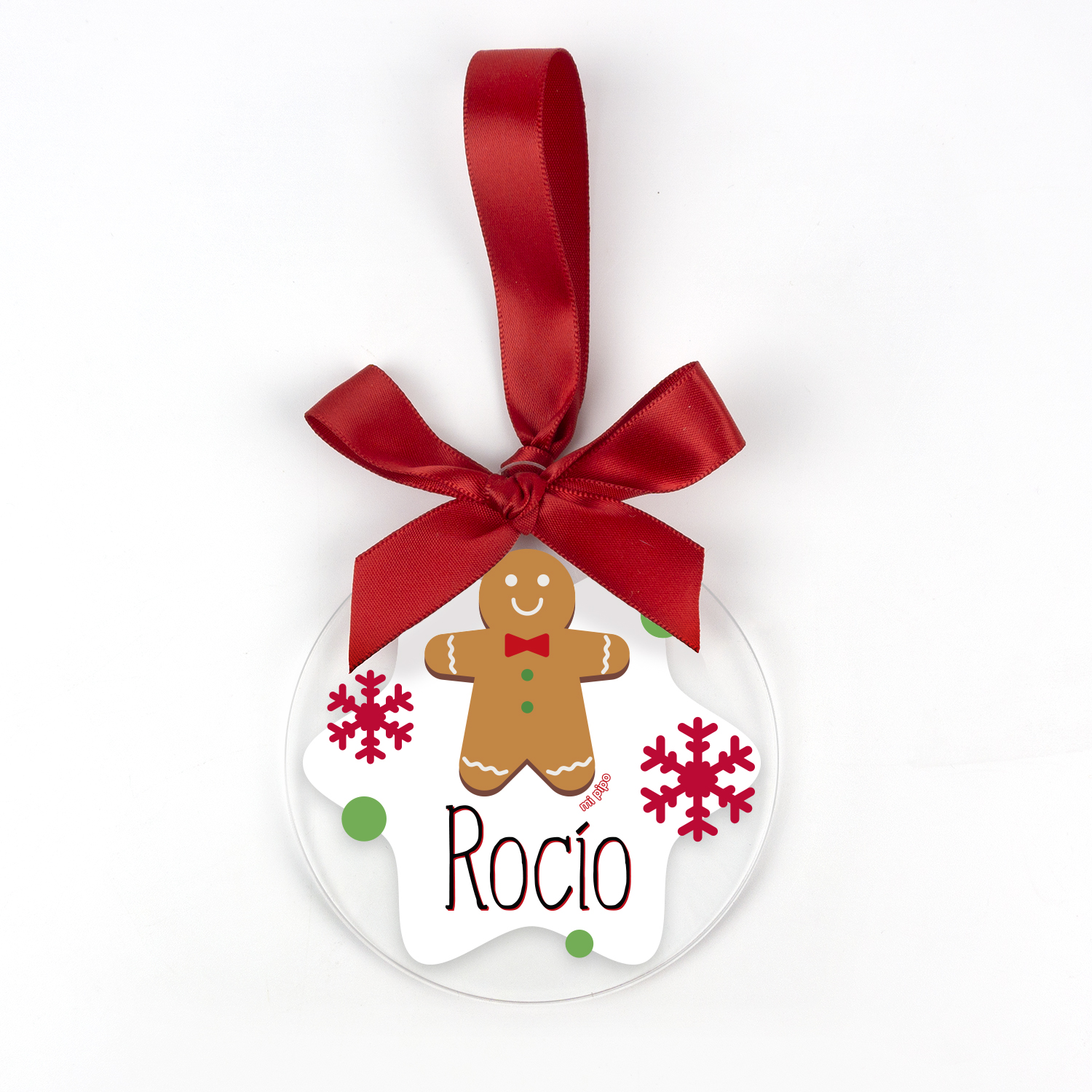 Bola Navidad Metacrilato transparente personalizada Galleta Jengibre 1 Bola Navidad Metacrilato transparente personalizada Galleta Jengibre