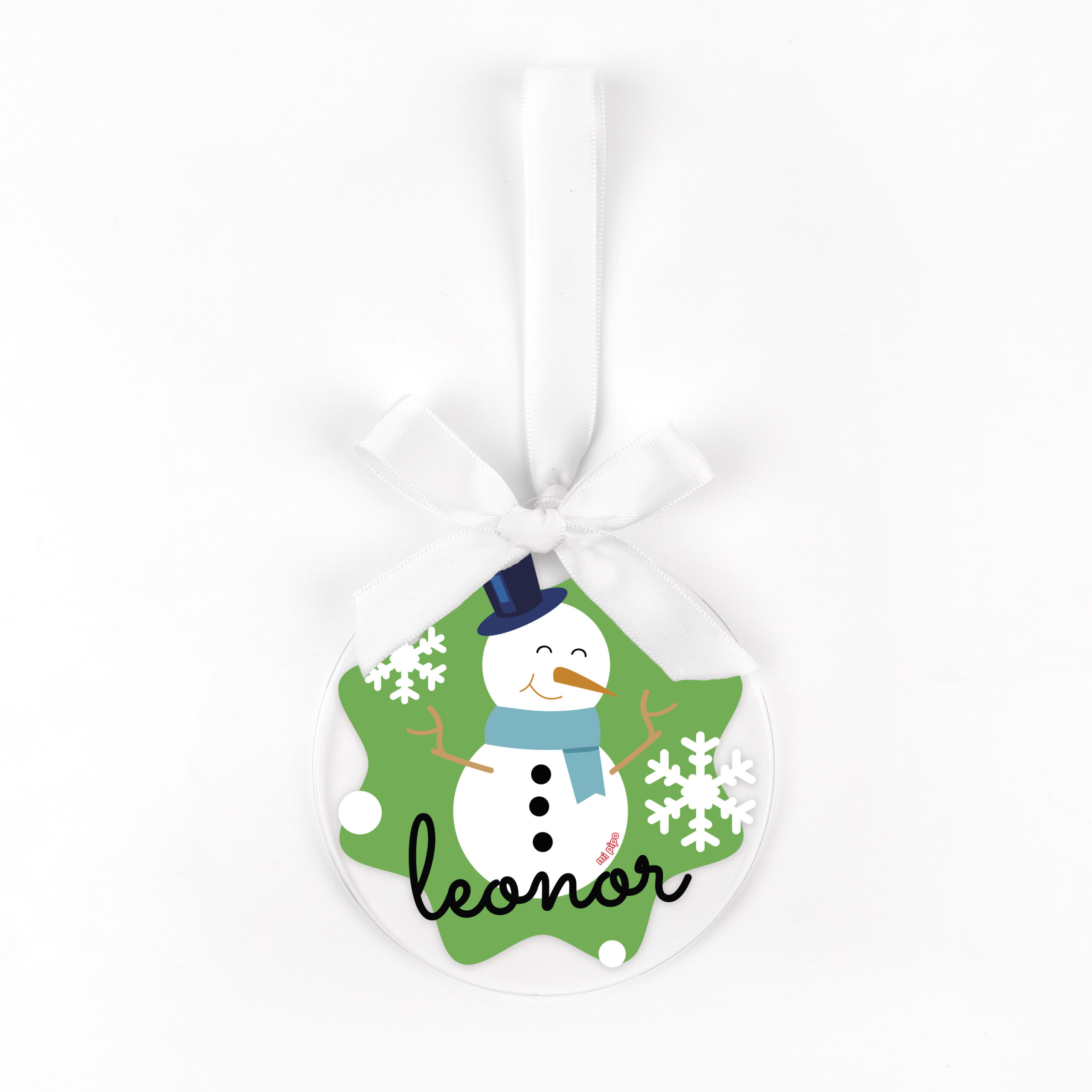 Bola Navidad Metacrilato transparente personalizada Muñeco Nieve 1 Bola Navidad Metacrilato transparente personalizada Muñeco Nieve