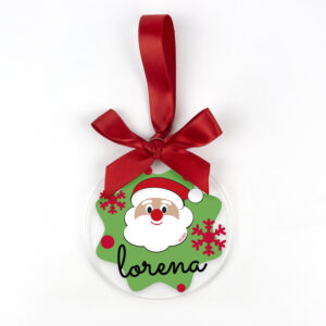 Bola Navidad Metacrilato transparente personalizada Papá Noel