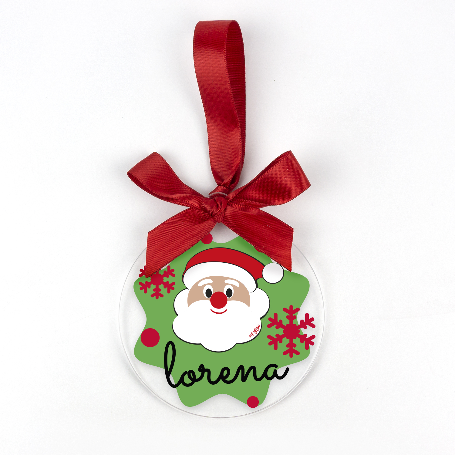 Bola Navidad Metacrilato transparente personalizada Papá Noel 1 Bola Navidad Metacrilato transparente personalizada Papá Noel