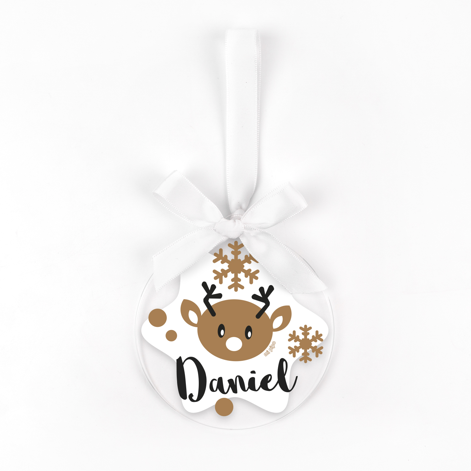Bola Navidad Metacrilato transparente personalizada Reno Bebé 1 Bola Navidad Metacrilato transparente personalizada Reno Bebé