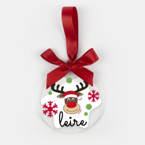 Bola Navidad Metacrilato transparente personalizada Reno Rudolf