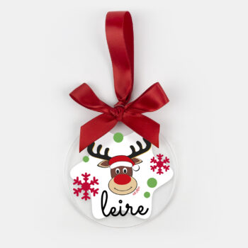 Bola Navidad Metacrilato transparente personalizada Reno Rudolf