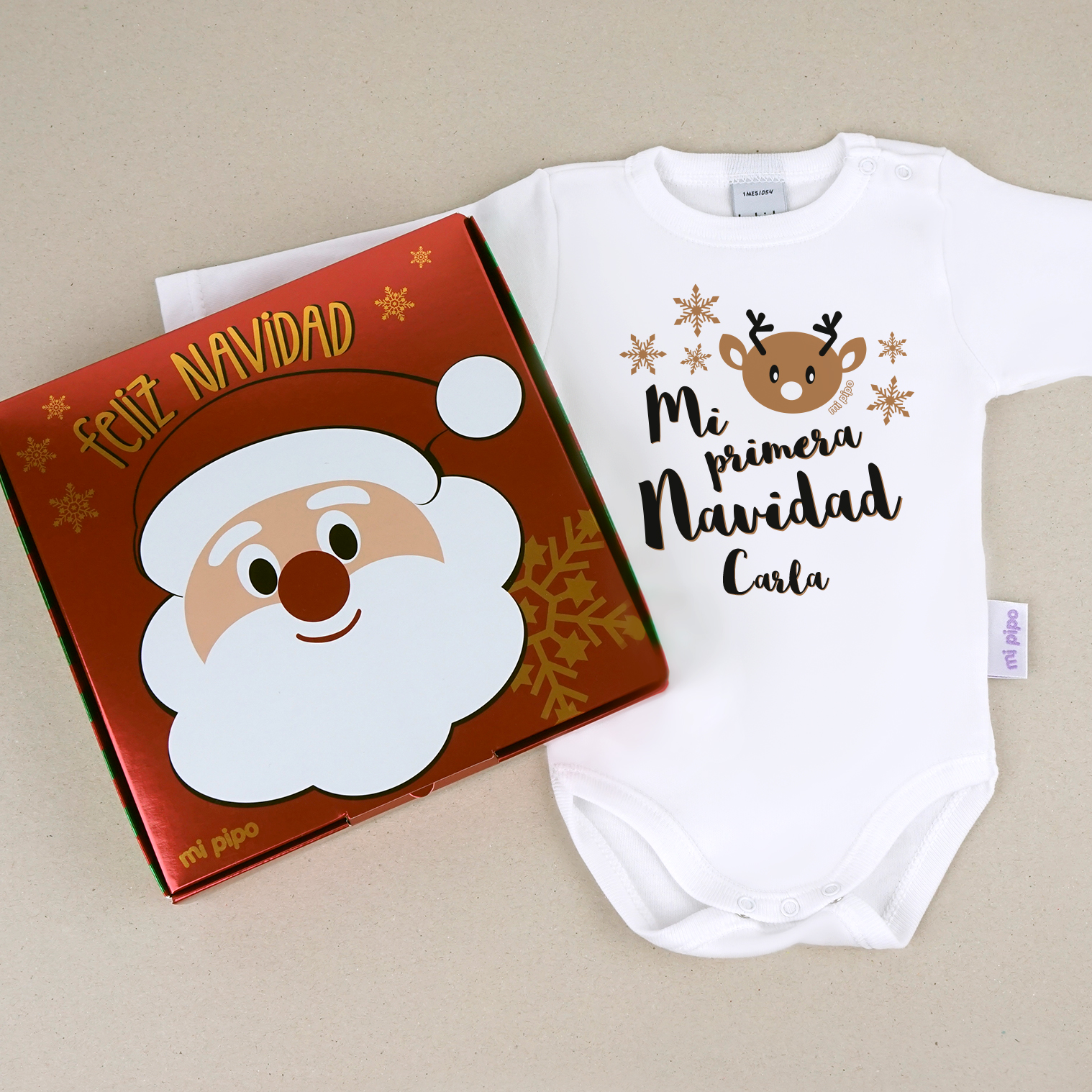 Body Navidad Mi Primera Navidad Reno Bebé personalizado - Imagen 3