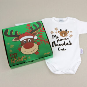 Body Navidad Mi Primera Navidad Reno Bebé personalizado