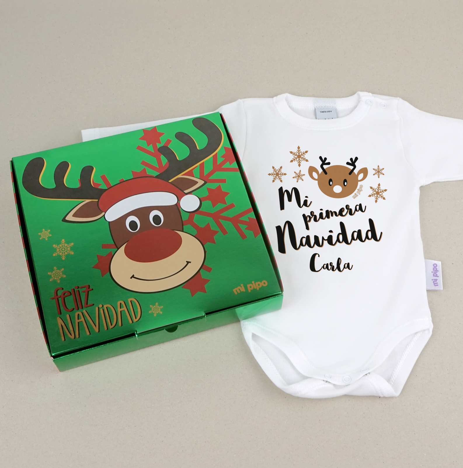 Body Navidad Mi Primera Navidad Reno Bebé personalizado