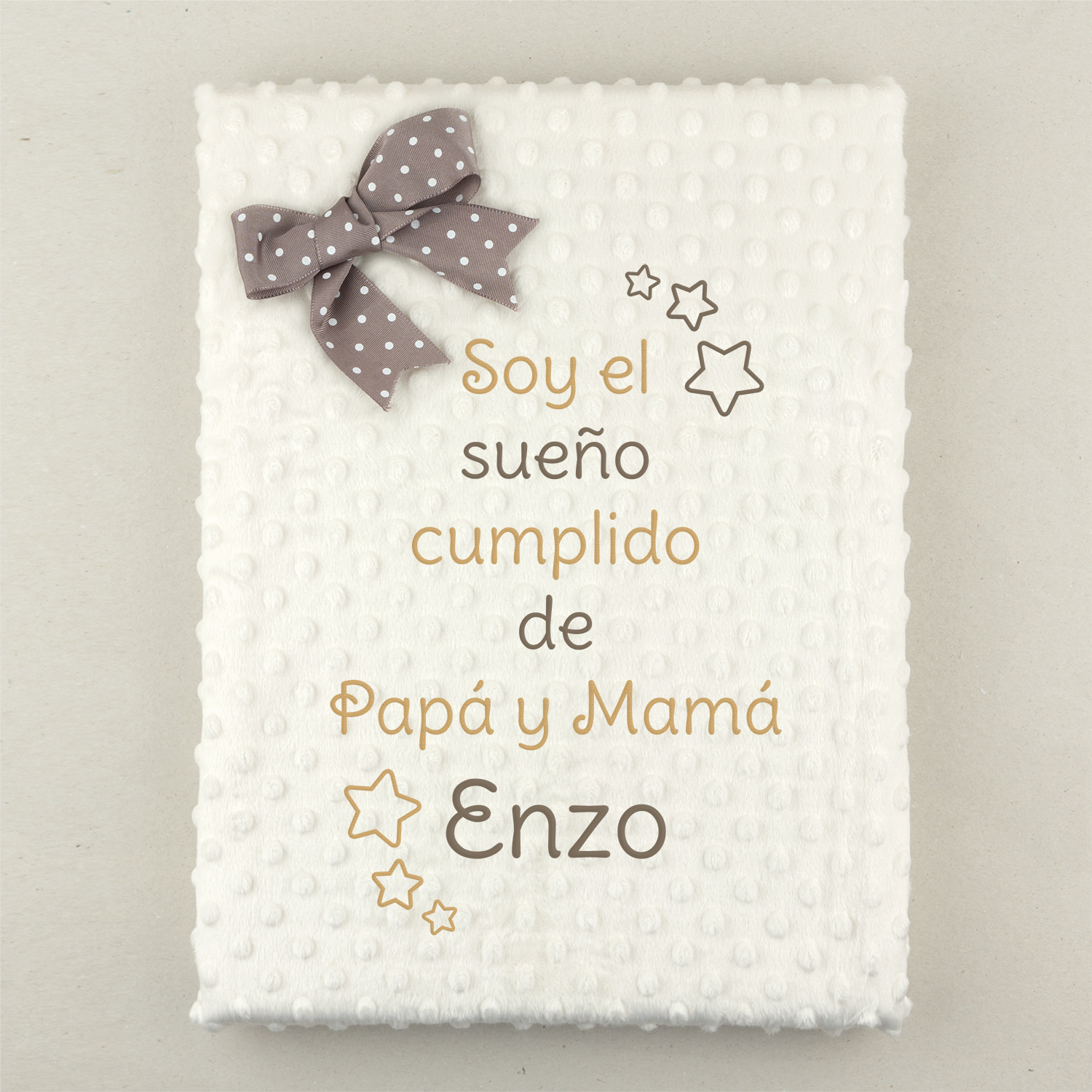 Manta Cuento personalizada Beige 1 Manta Cuento personalizada Beige