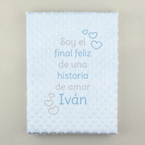 Manta Cuento personalizada Celeste
