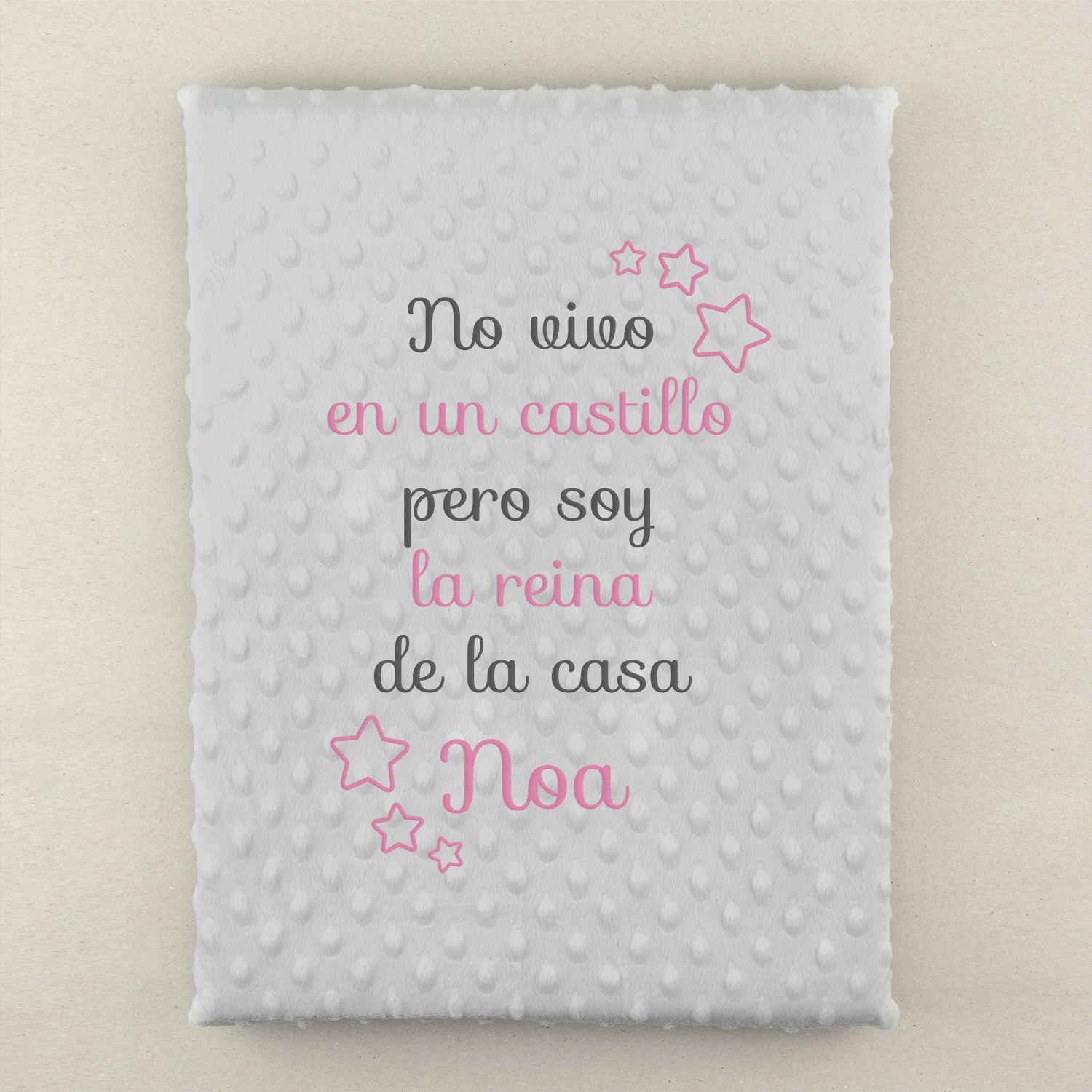 Manta Cuento personalizada Gris 2 Manta para bebé personalizada