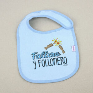 babero azul de fallero follonero