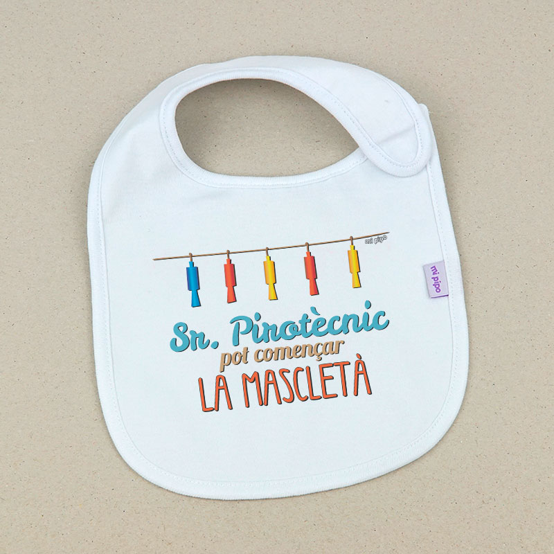Babero Blanco Divertido Senyor Pirotècnic pot començar la mascletà 1 Babero Blanco Divertido Senyor Pirotècnic pot començar la mascletà