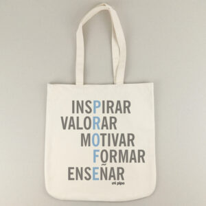 Bolso Algodón premium Profe Adjetivos Azul