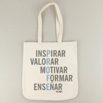 Bolso Algodón premium Profe Adjetivos Azul