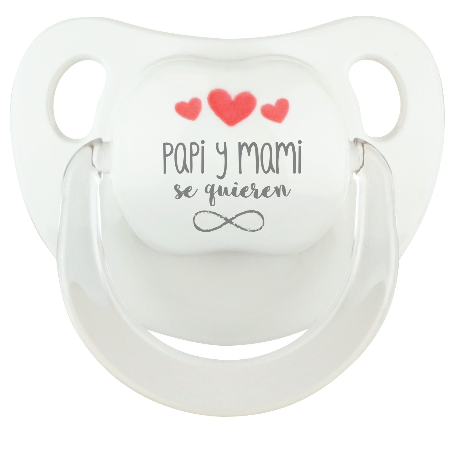 Chupete Baby Deco Corazones Rojos Papi y Mami se quieren infinito 1 Chupete Baby Deco Corazones Rojos Papi y Mami se quieren infinito