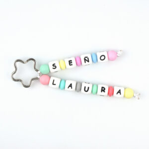 Llavero Silicona doble Multicolor Seño Personalizado