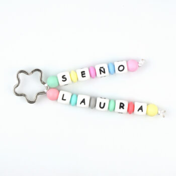 Llavero Silicona doble Multicolor Seño Personalizado