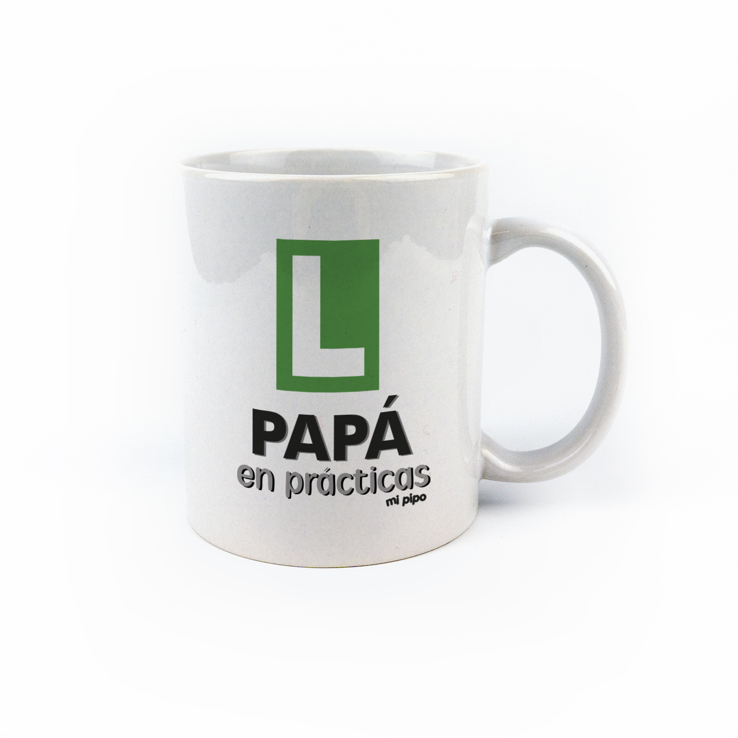 Taza con asa de cerámica o plástico Papá en prácticas 1 Taza con asa de cerámica o plástico Papá en prácticas