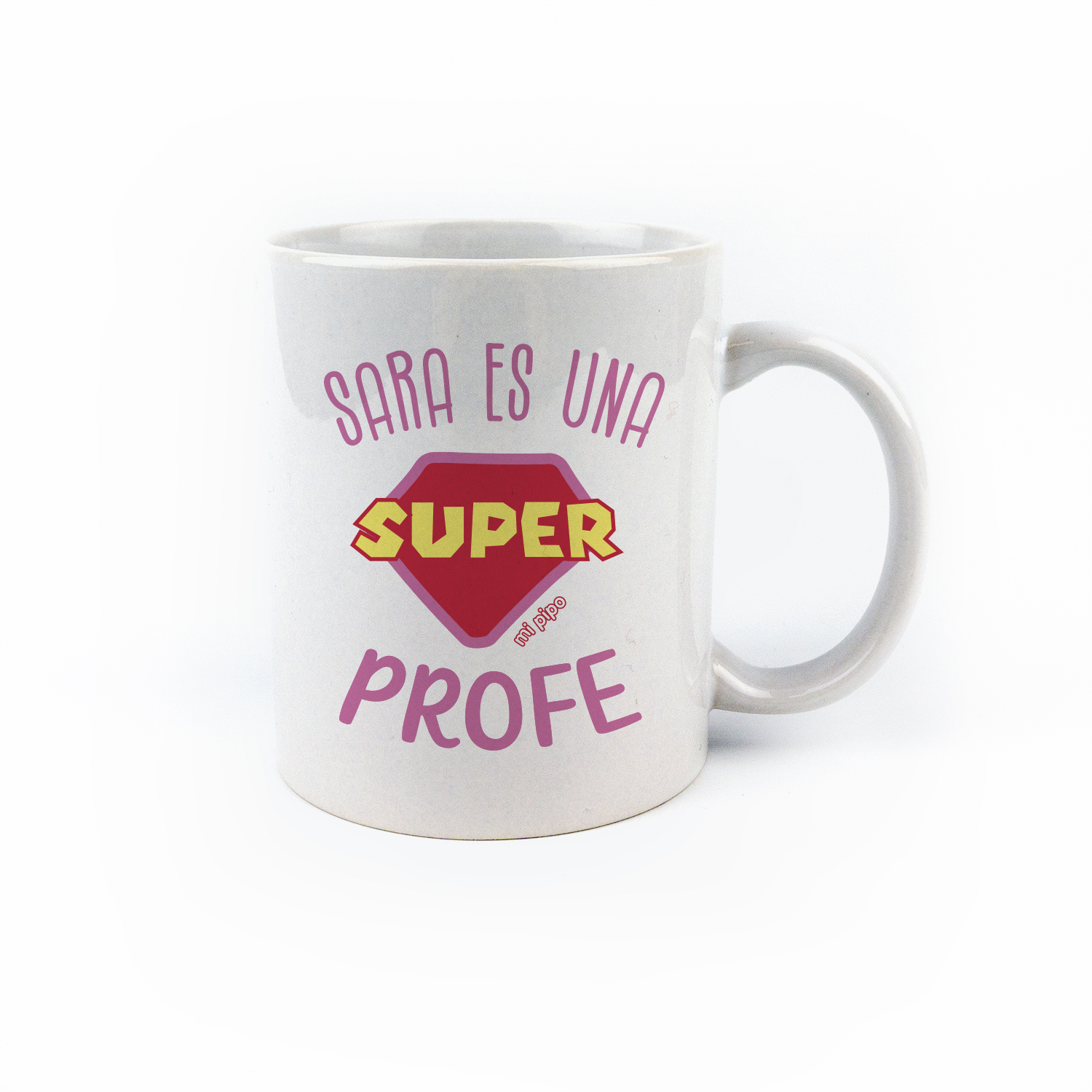 Taza con asa de cerámica o plástico Nombre es una súper profe + nombre alumnos 1 Taza con asa de cerámica o plástico Nombre es una súper profe + nombre alumnos