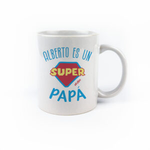 Taza con asa de cerámica o plástico Super Papá personalizado