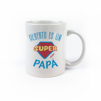Taza con asa de cerámica o plástico Super Papá personalizado