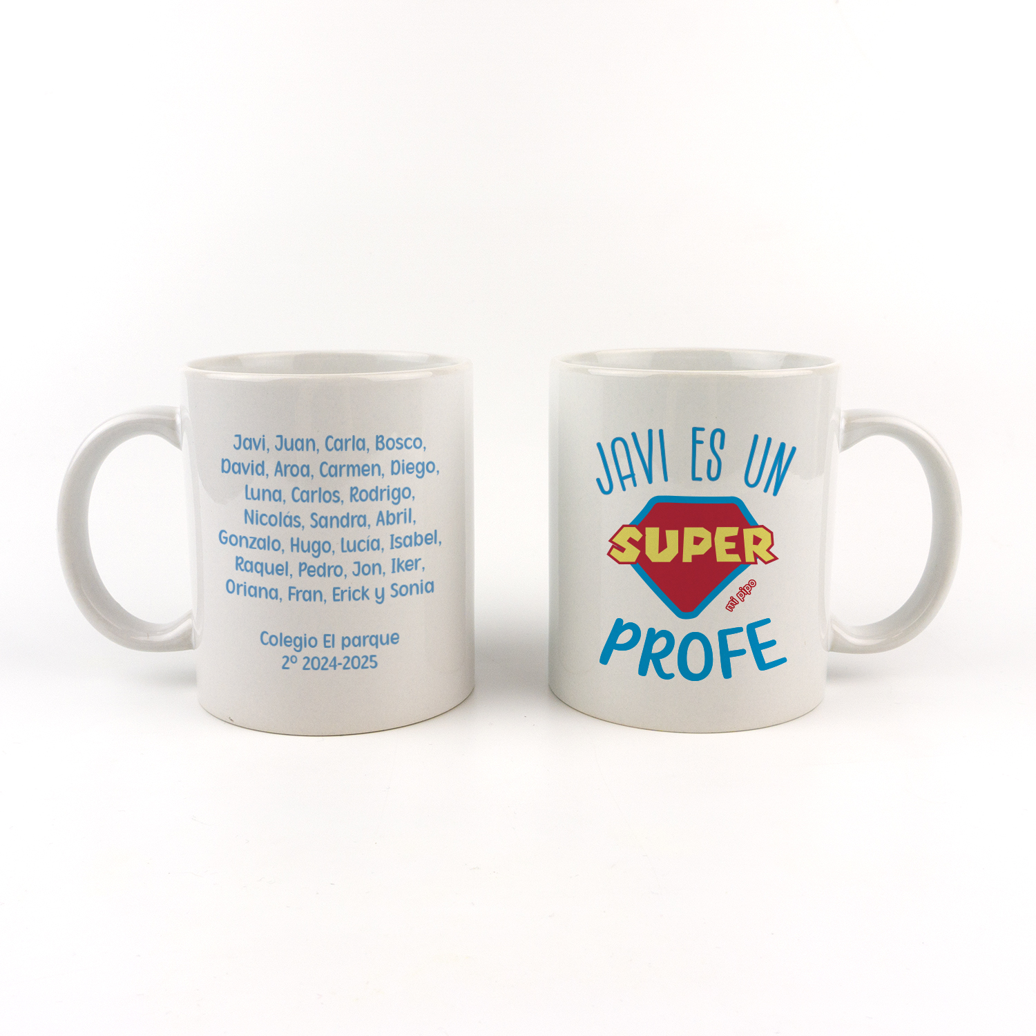 Taza con asa de cerámica o plástico Nombre es un súper profe + nombre alumnos 3 Taza con asa de cerámica o plástico Nombre es un súper profe + nombre alumnos - Imagen 3