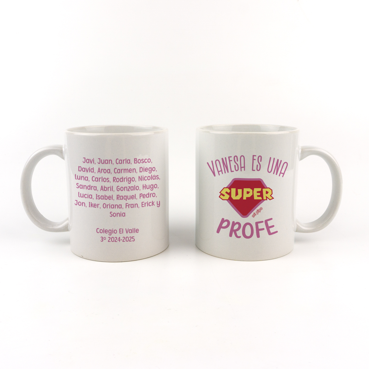 Taza con asa de cerámica o plástico Nombre es una súper profe + nombre alumnos 3 Taza con asa de cerámica o plástico Nombre es una súper profe + nombre alumnos - Imagen 3