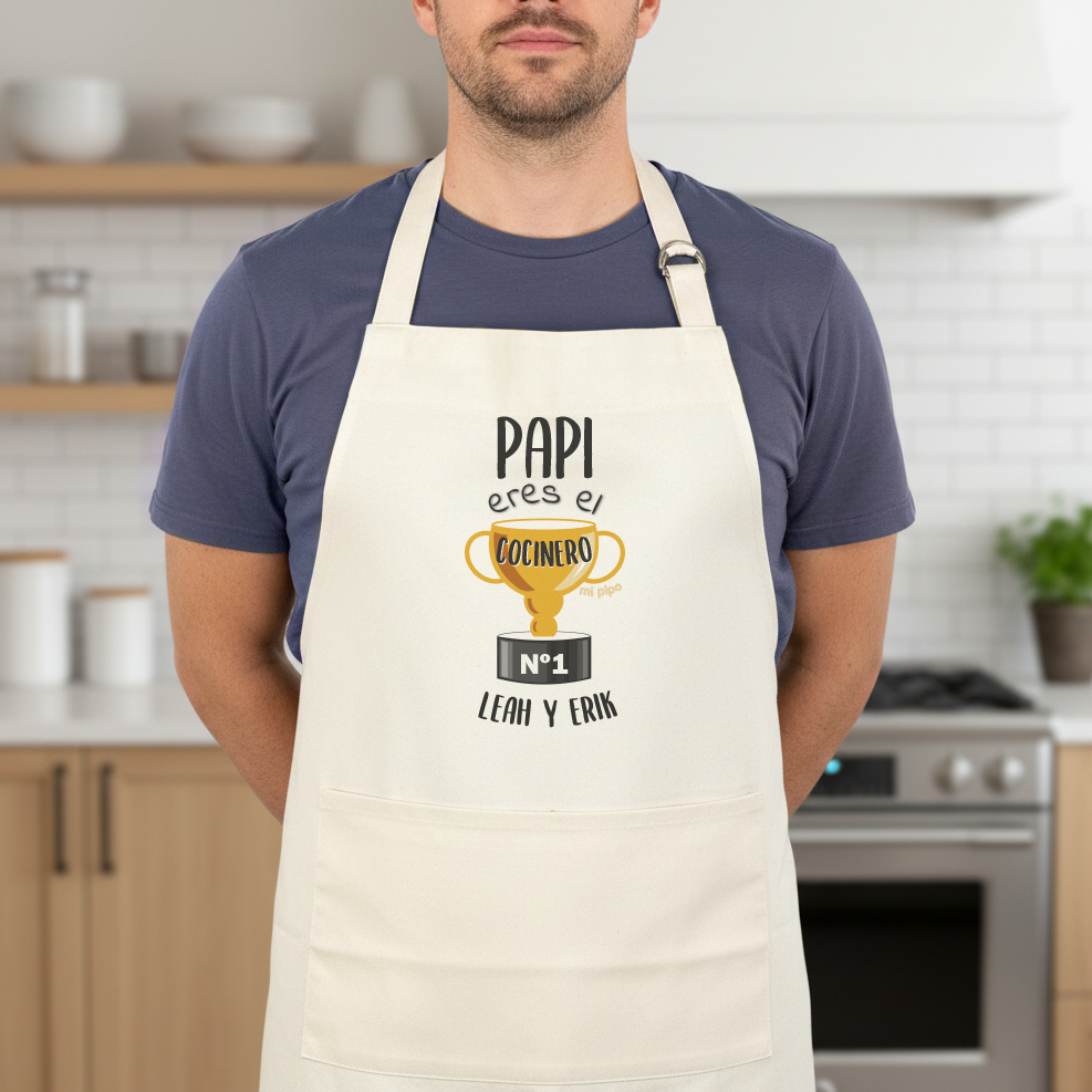 Delantal Papi eres el cocinero nº1 + nombre peque/s 1 Delantal Papi eres el cocinero nº1 + nombre peque/s