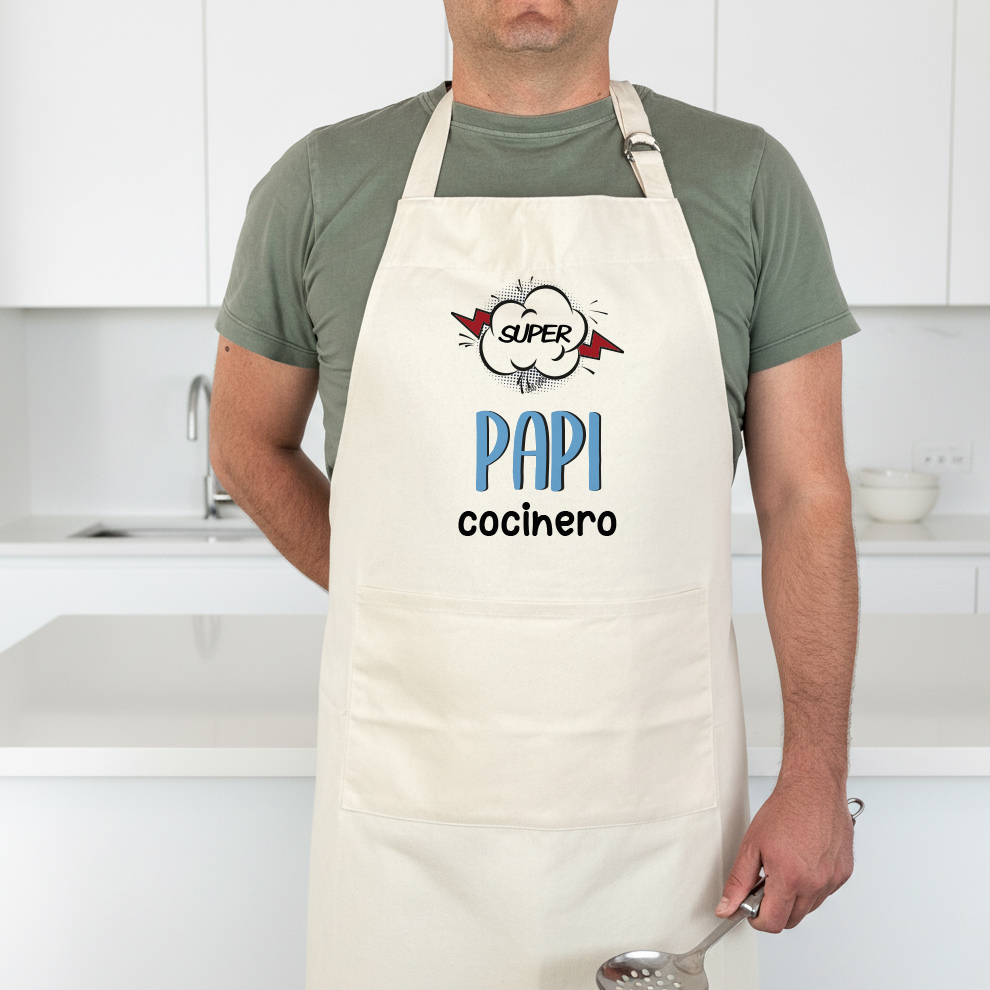 Delantal Super Papi cocinero 1 Delantal súper papi