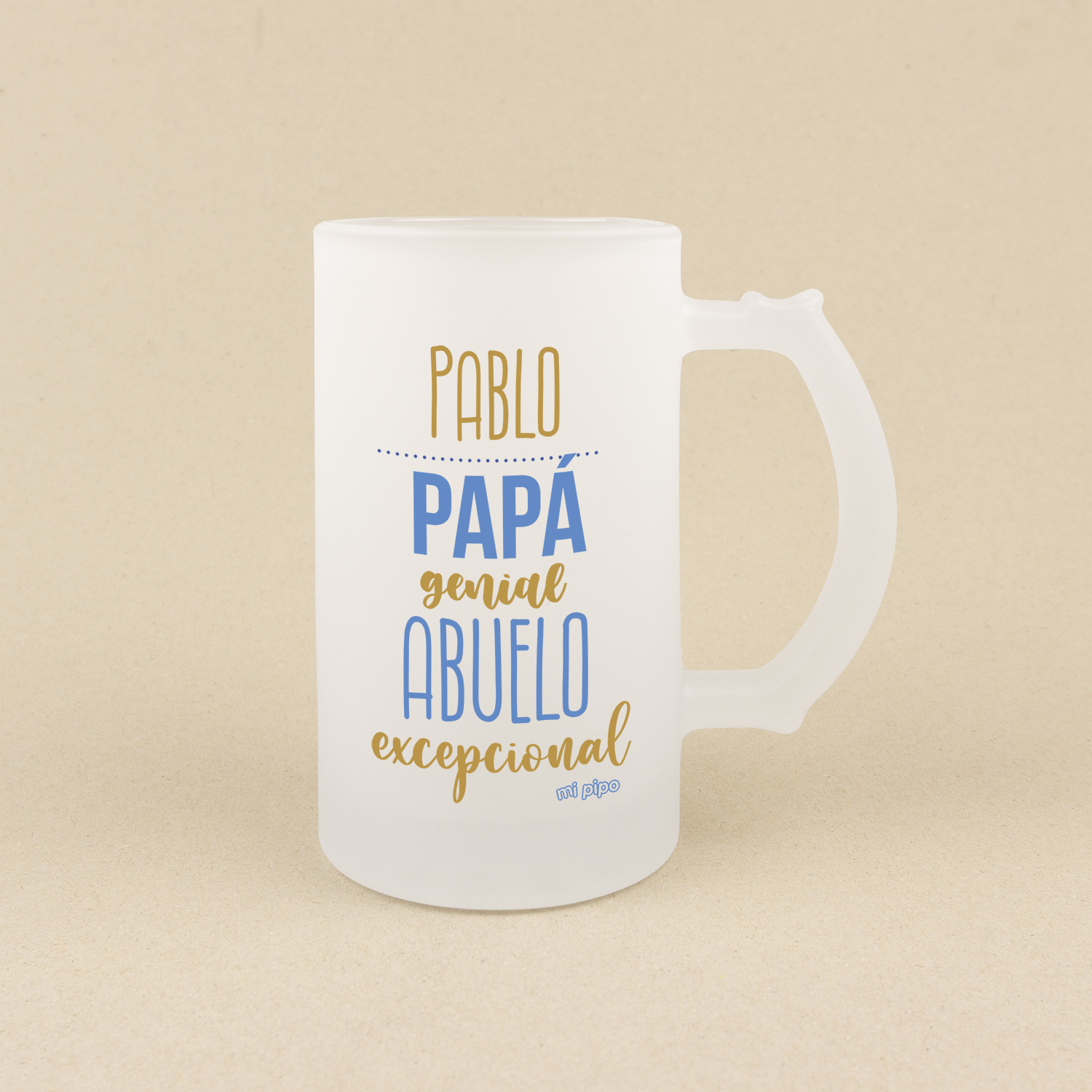 Pack Jarra + Llavero Papá genial Abuelo excepcional personalizada 3 Jarra especial del día del padre de mi pipo Papá genial abuelo excepcional