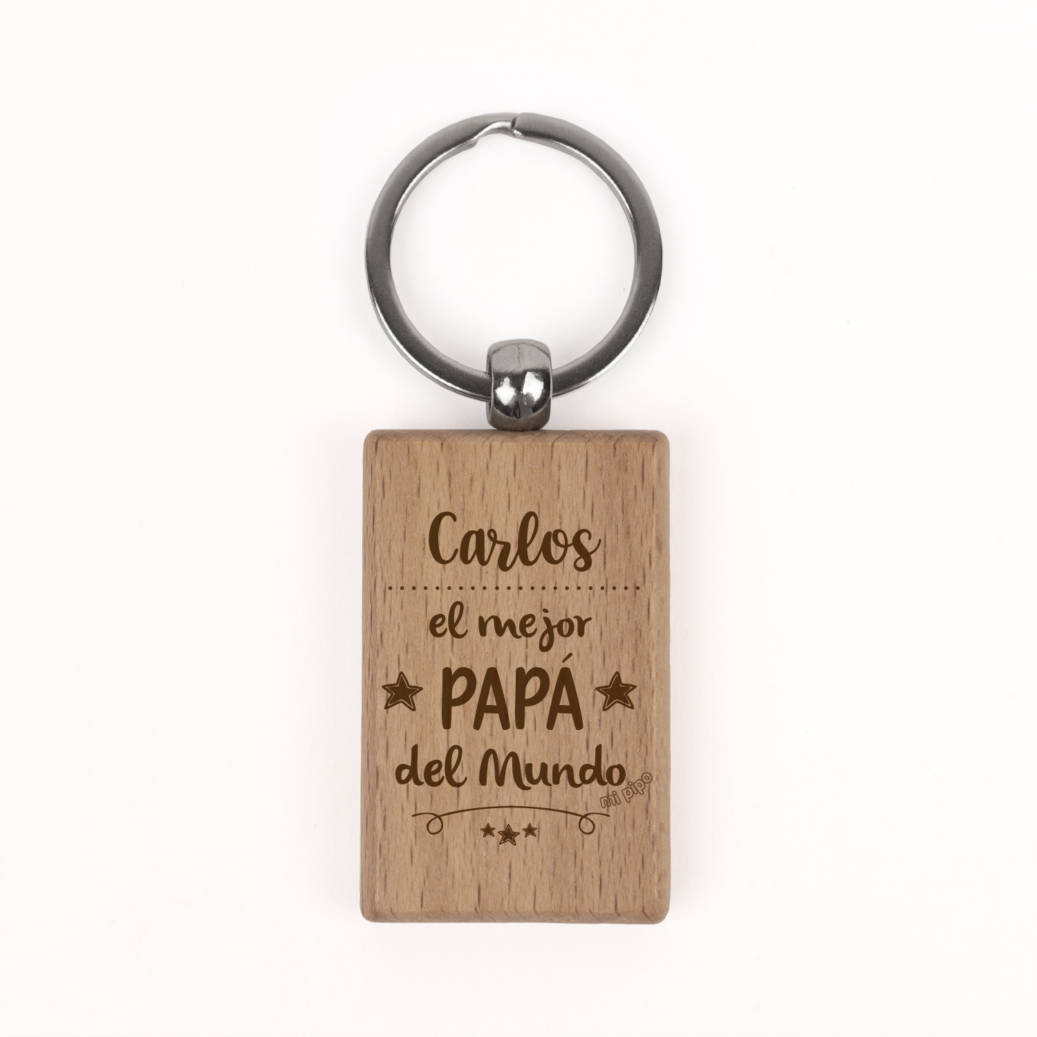 Llavero de madera El mejor Papá del mundo personalizado 2 Llavero de madera El mejor Papá del mundo personalizado - Imagen 2