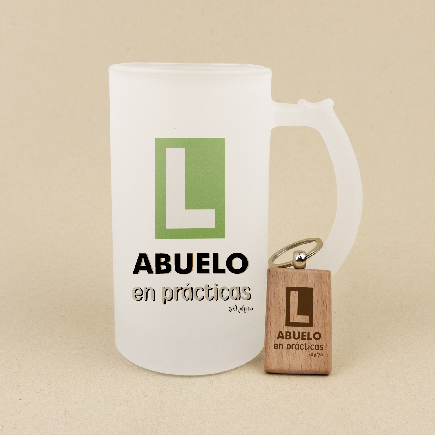 Pack Jarra + Llavero Abuelo en prácticas 1 Pack Jarra + Llavero Abuelo en prácticas