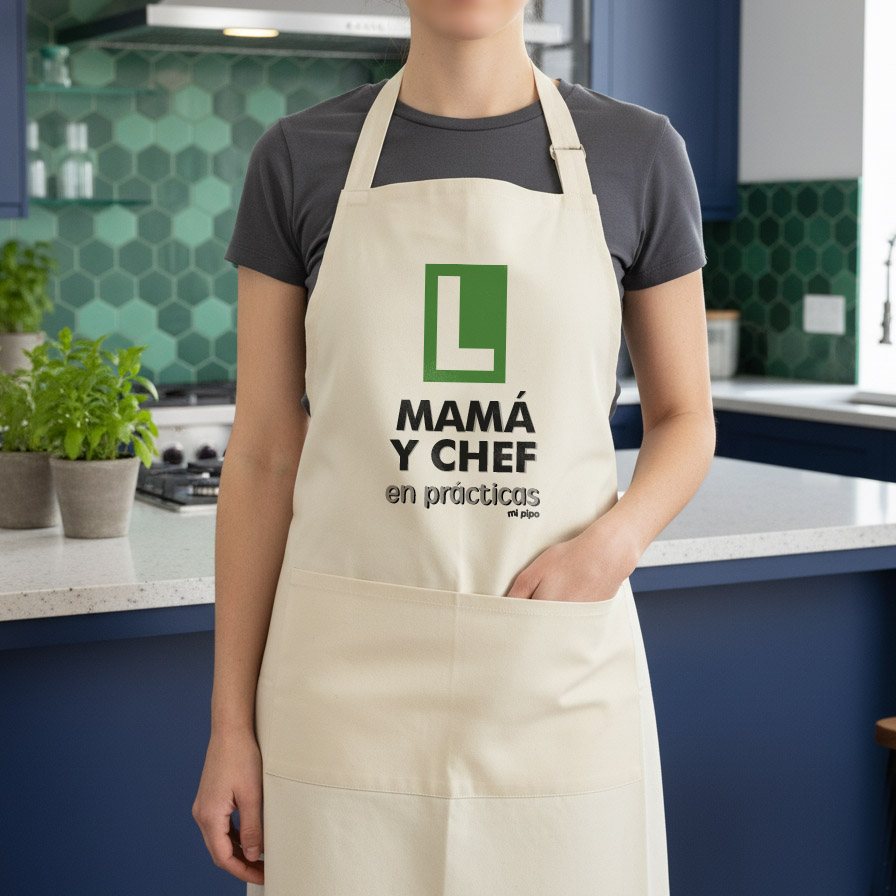 Delantal Mamá y chef en prácticas 1 Delantal mamá y chef en prácticas