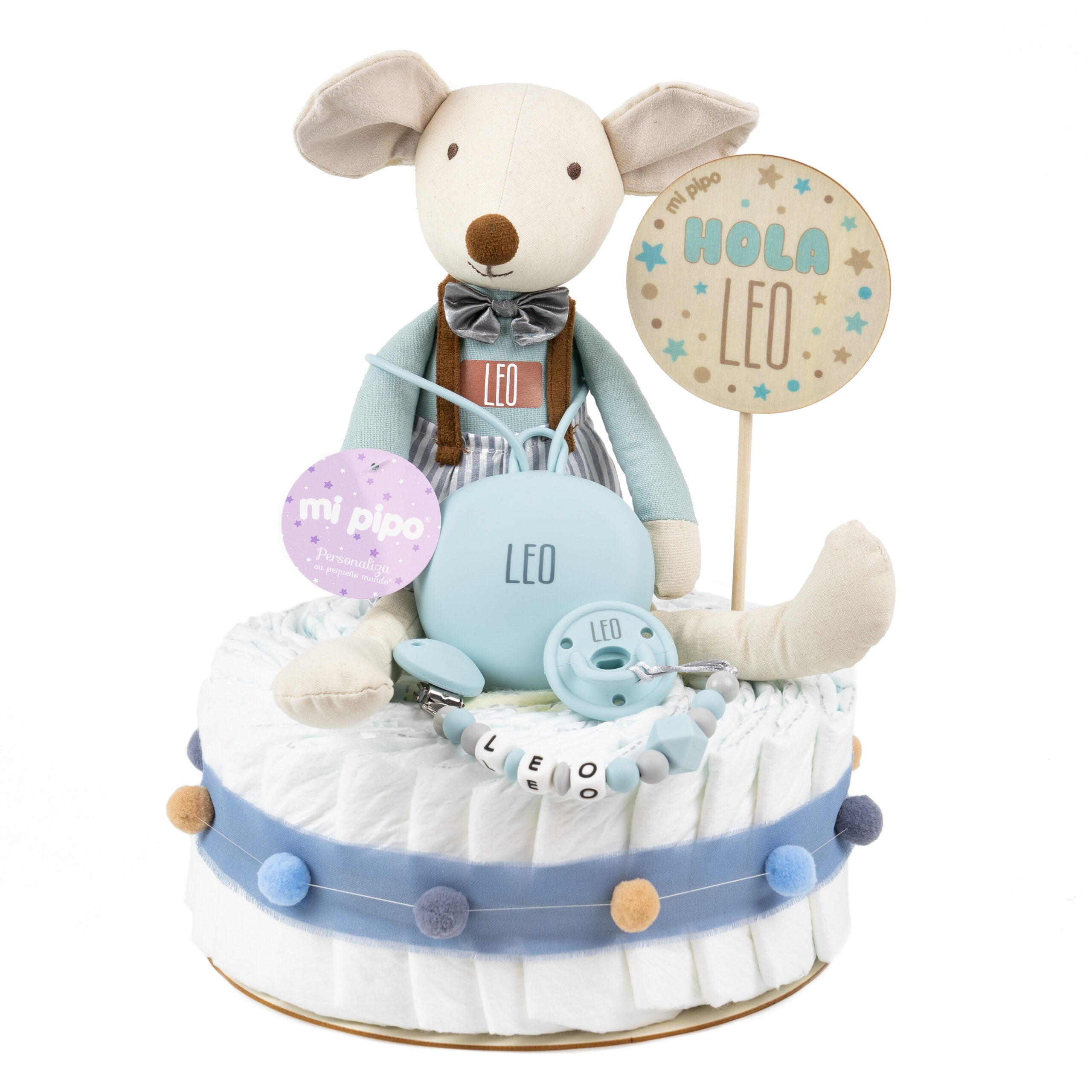 Tarta de pañales personalizada Muñeco Ratoncito 1 Tarta de pañales ratoncito