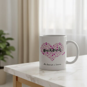 Taza Mamá Corazón de Corazones, nombres peques