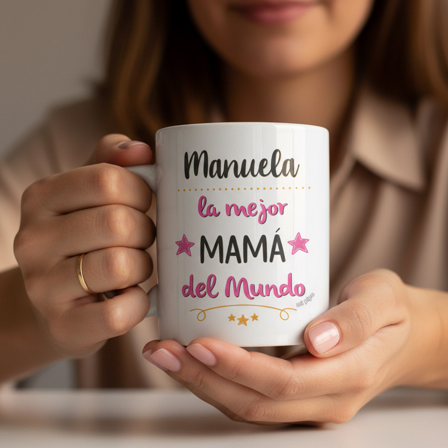Taza La mejor Mamá del mundo personalizada, cerámica o plástico 1 Taza La mejor Mamá del mundo personalizada, cerámica o plástico